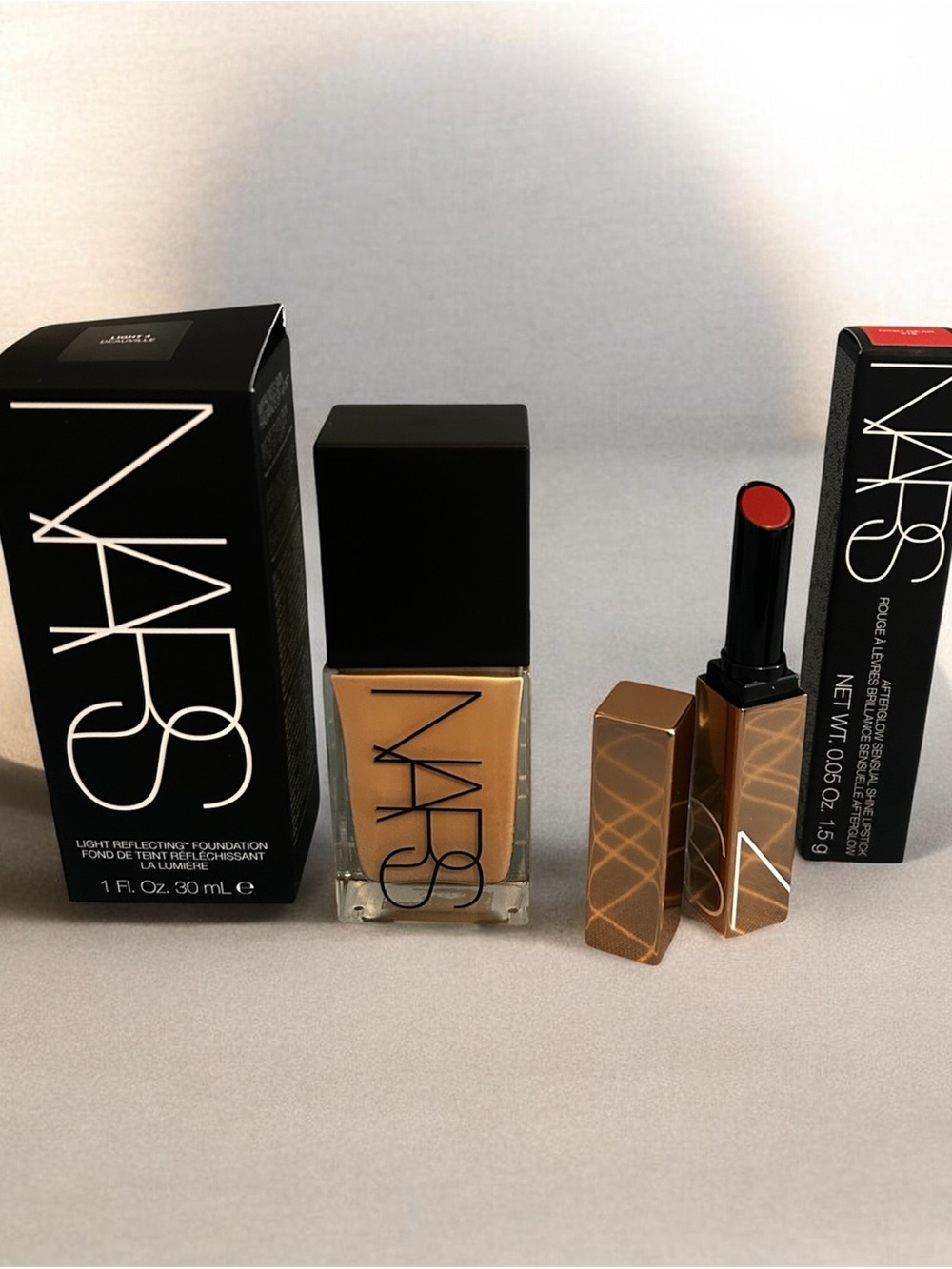 NARS Foundation Bottle with Beige Shade & Lipstick NEW